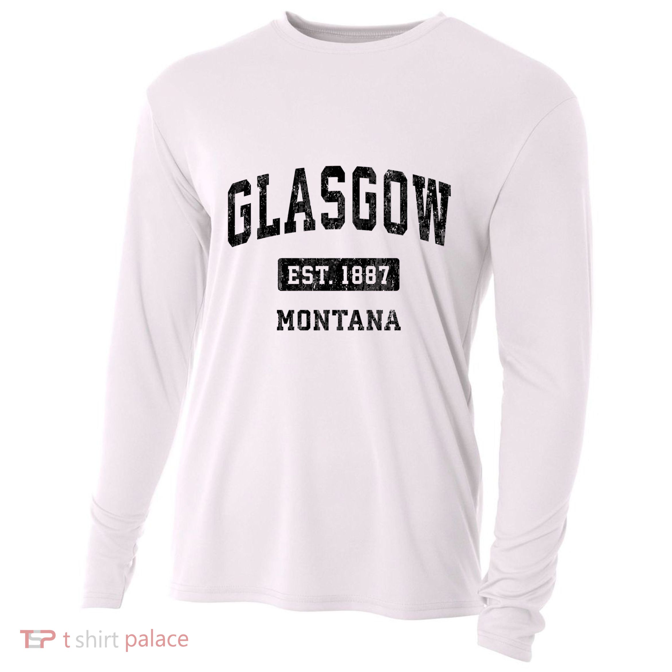 Glasgow Montana Mt Vintage Sports Established Design Cooling Performance Long Sleeve Crew