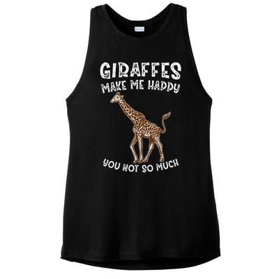 Giraffes Make Me Happy You Not So Much Ladies PosiCharge Tri-Blend Wicking Tank