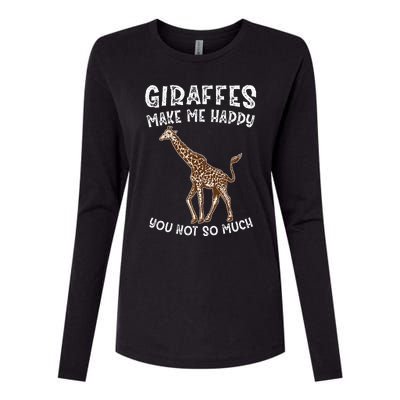 Giraffes Make Me Happy You Not So Much Womens Cotton Relaxed Long Sleeve T-Shirt