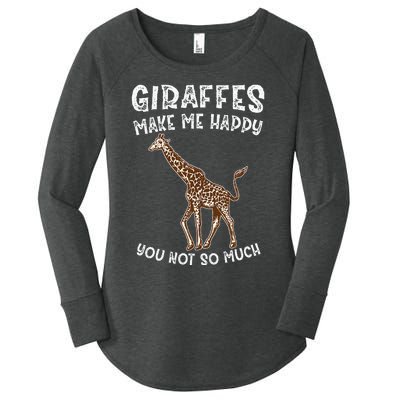 Giraffes Make Me Happy You Not So Much Women's Perfect Tri Tunic Long Sleeve Shirt