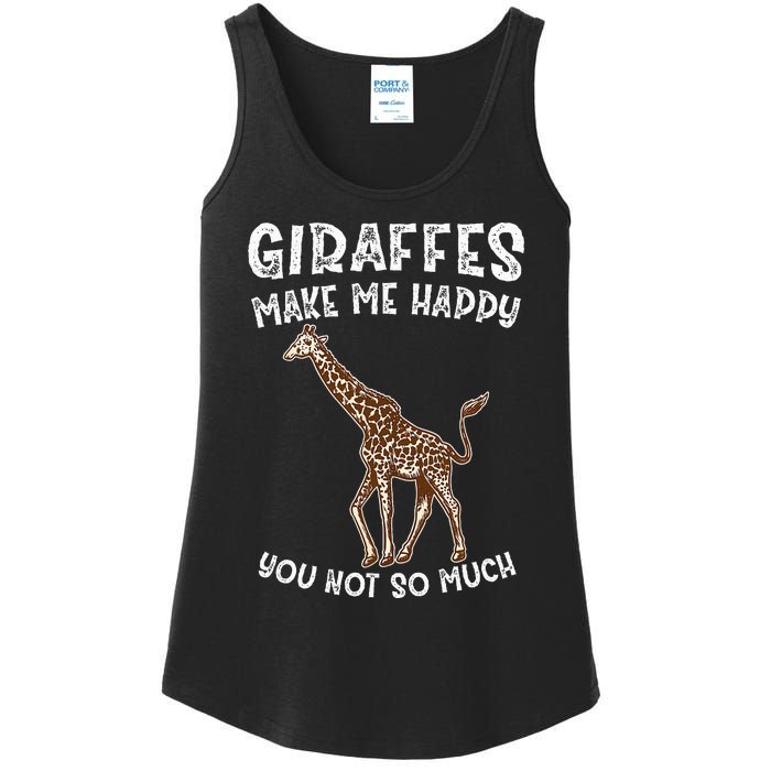 Giraffes Make Me Happy You Not So Much Ladies Essential Tank