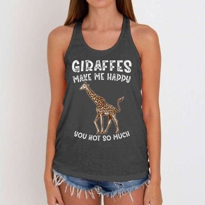 Giraffes Make Me Happy You Not So Much Women's Knotted Racerback Tank