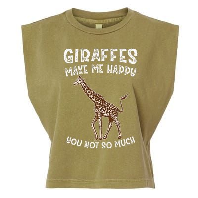 Giraffes Make Me Happy You Not So Much Garment-Dyed Women's Muscle Tee