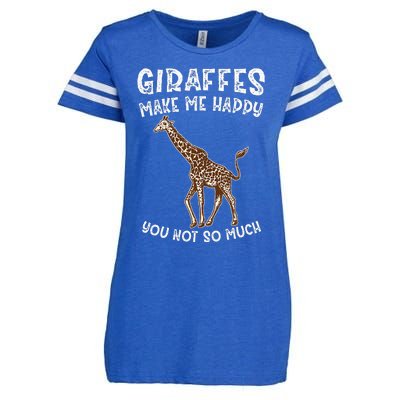 Giraffes Make Me Happy You Not So Much Enza Ladies Jersey Football T-Shirt