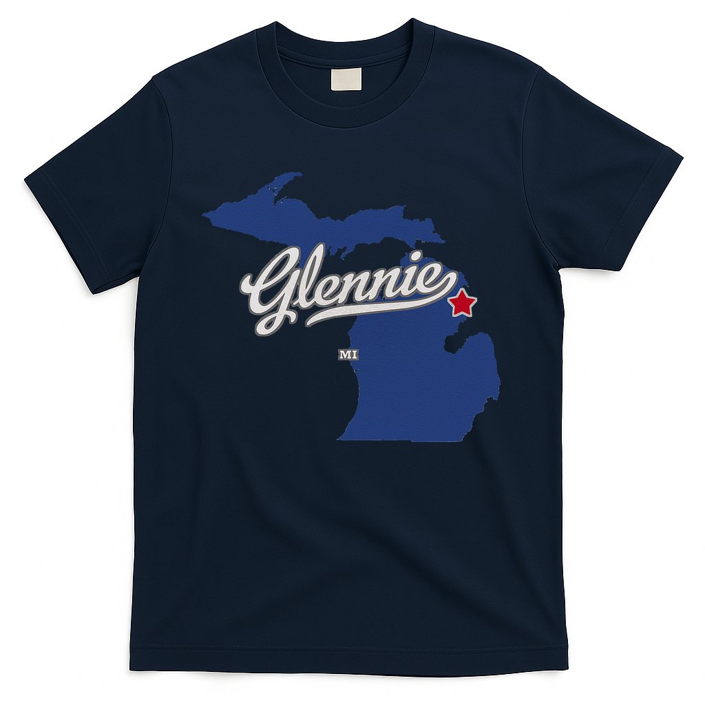 Glennie Michigan MI Map T-Shirt