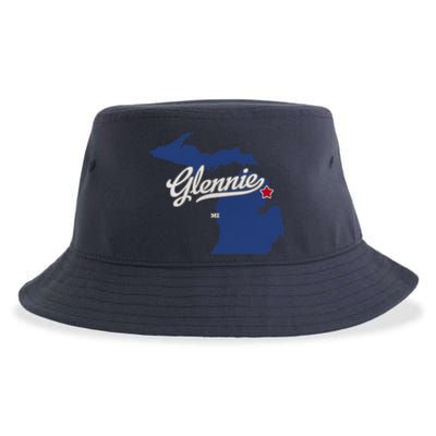 Glennie Michigan MI Map Sustainable Bucket Hat