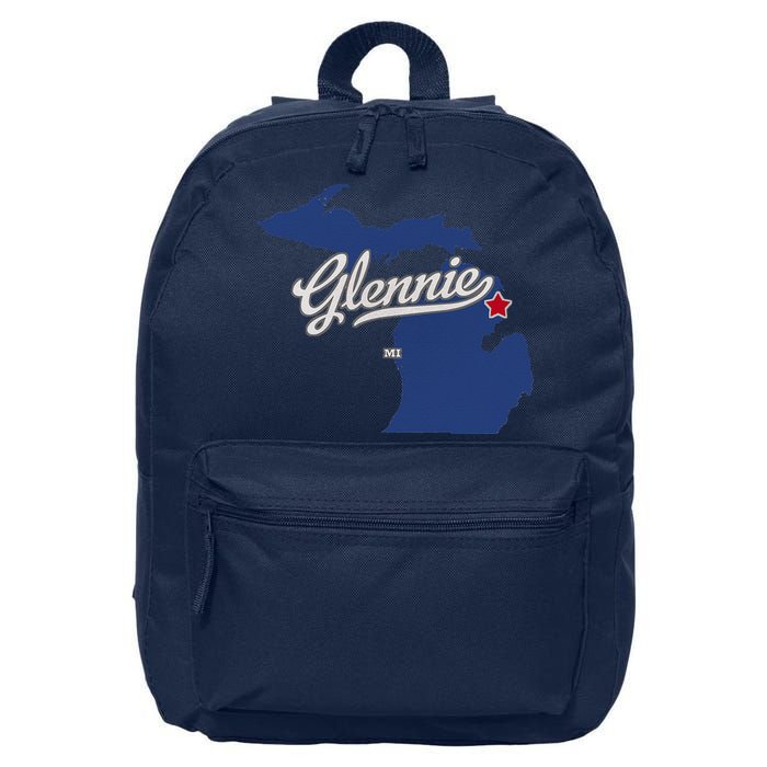 Glennie Michigan MI Map 16 in Basic Backpack