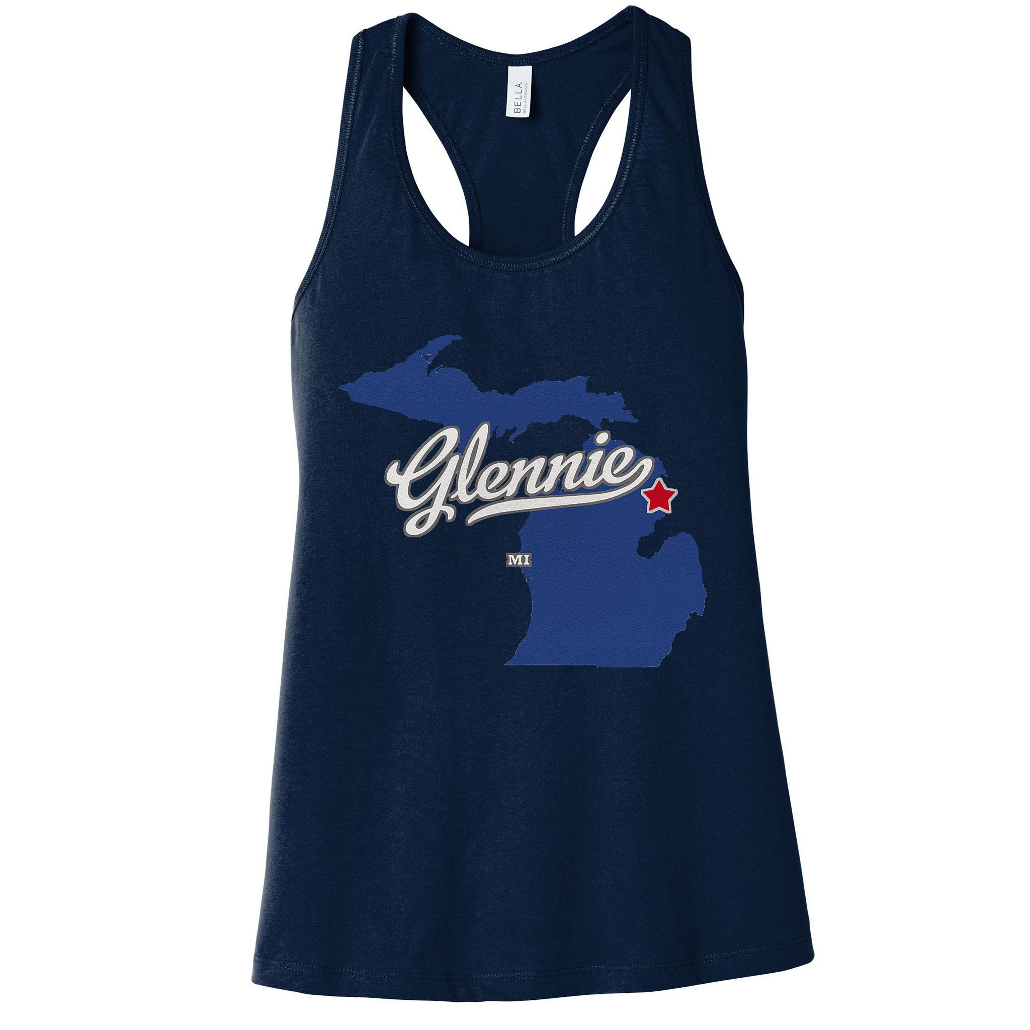 Glennie Michigan MI Map Womens Tank Top