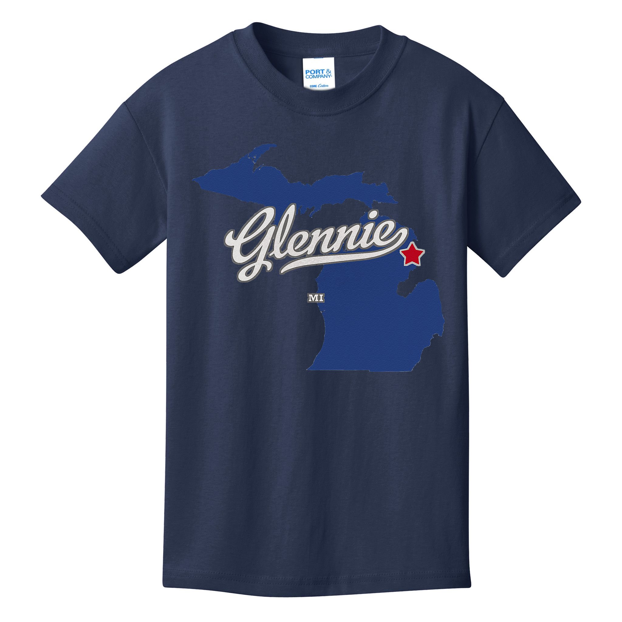 Glennie Michigan MI Map Kids T-Shirt