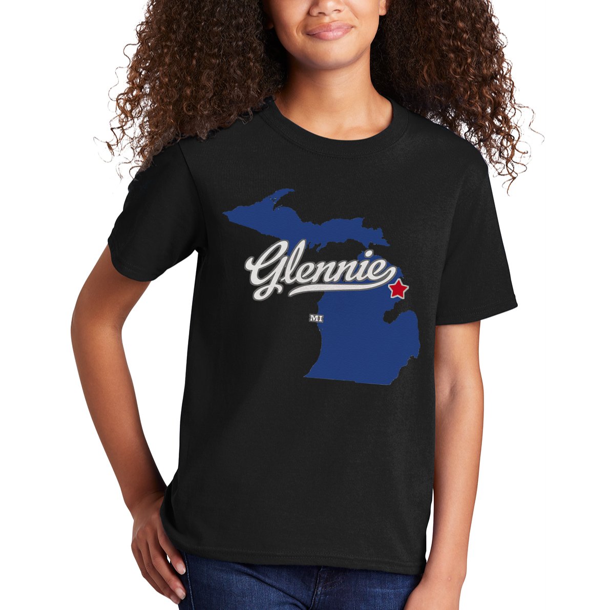 Glennie Michigan MI Map Kids T-Shirt