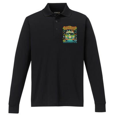 Groovy Mystery Machine Of Diagnostics Lab Tech Lab Week 2025 Gift Performance Long Sleeve Polo