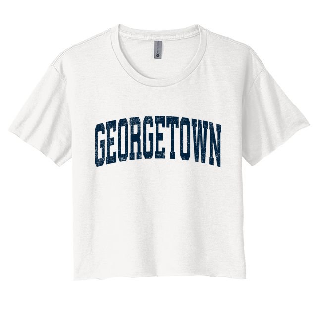 Georgetown Massachusetts Ma Vintage Athletic Sports Crop Top