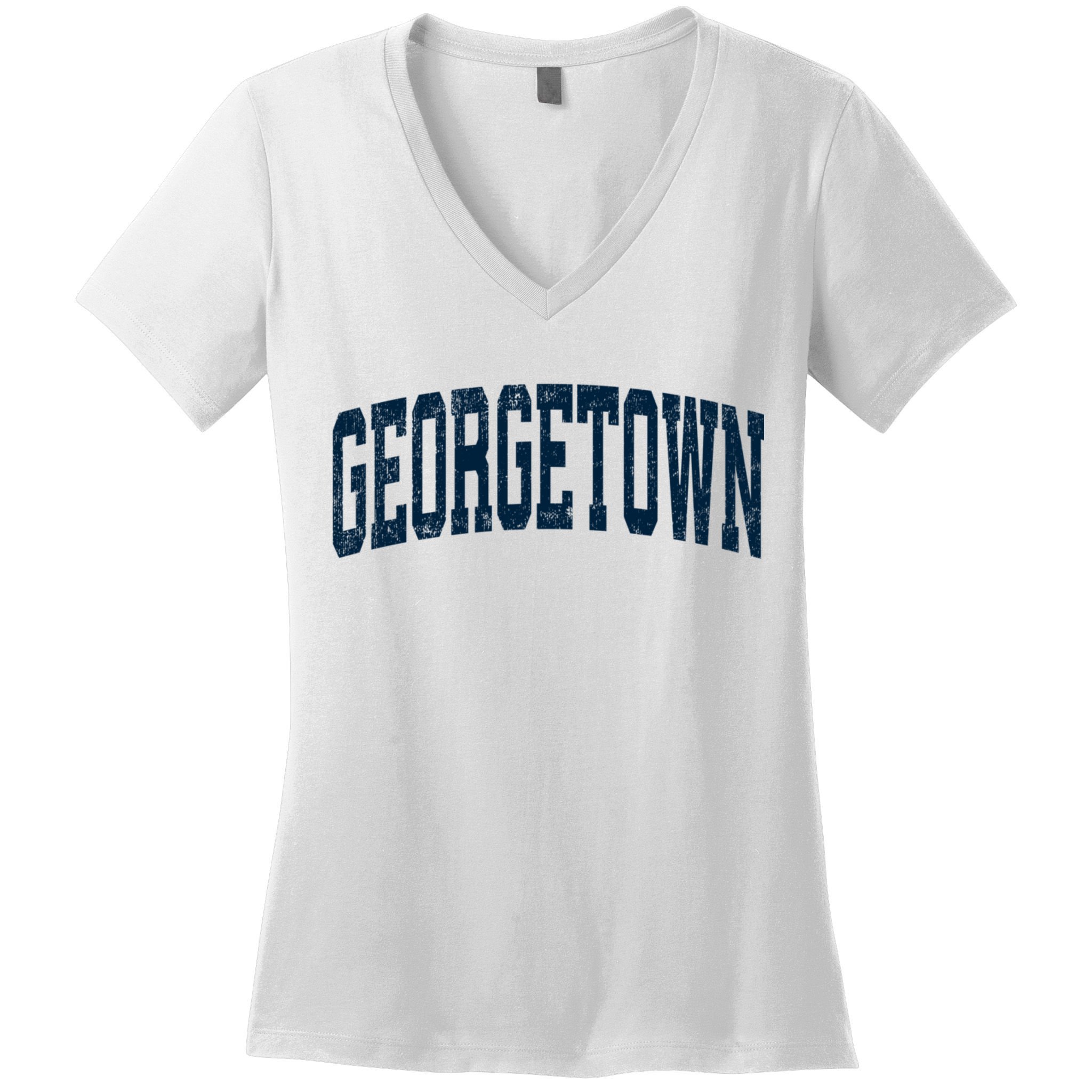 Georgetown Massachusetts Ma Vintage Athletic Sports Women's V-Neck T-Shirt
