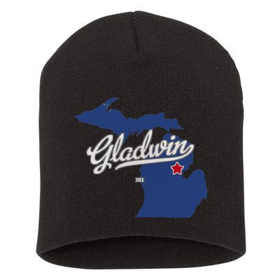 Gladwin Michigan MI Map Short Acrylic Beanie