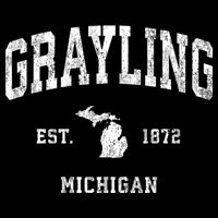 Grayling Michigan Mi Vintage Athletic Sports Hoodie