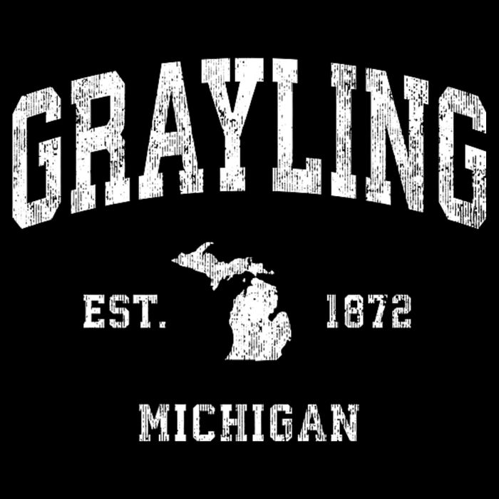 Grayling Michigan Mi Vintage Athletic Sports Hoodie