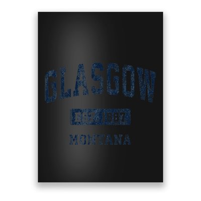Glasgow Montana Mt Vintage Established Poster