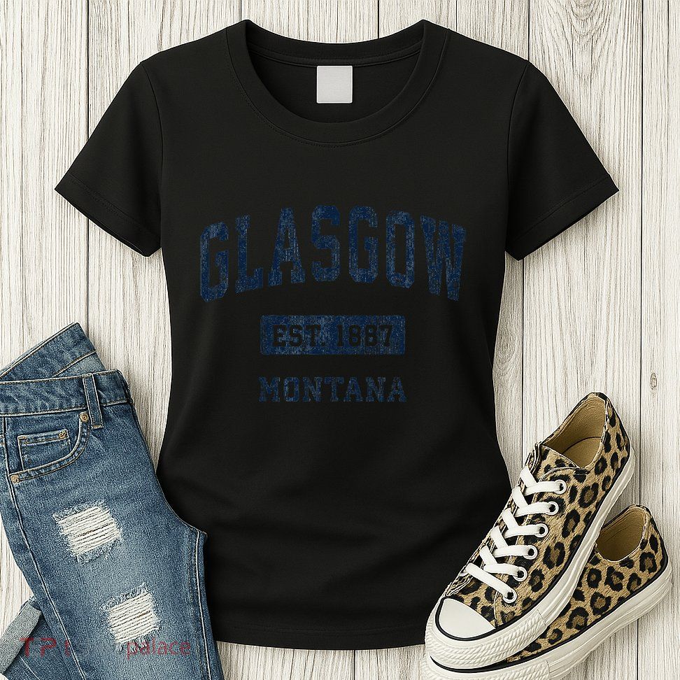 Glasgow Montana Mt Vintage Established Womens T-Shirt
