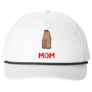 Groundhog Mom Mama Cute Woodchuck Funny Groundhog Day Gift Snapback Five-Panel Rope Hat