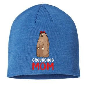 Groundhog Mom Mama Cute Woodchuck Funny Groundhog Day Gift Sustainable Beanie