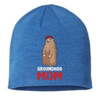 Groundhog Mom Mama Cute Woodchuck Funny Groundhog Day Gift Sustainable Beanie