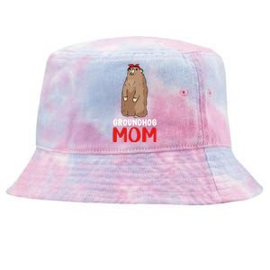 Groundhog Mom Mama Cute Woodchuck Funny Groundhog Day Gift Tie-Dyed Bucket Hat