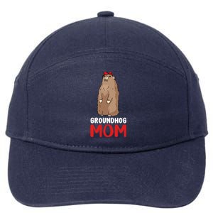 Groundhog Mom Mama Cute Woodchuck Funny Groundhog Day Gift 7-Panel Snapback Hat