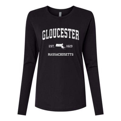 Gloucester Massachusetts Ma Vintage Sports Womens Cotton Relaxed Long Sleeve T-Shirt