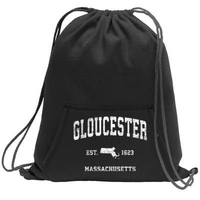 Gloucester Massachusetts Ma Vintage Sports Sweatshirt Cinch Pack Bag