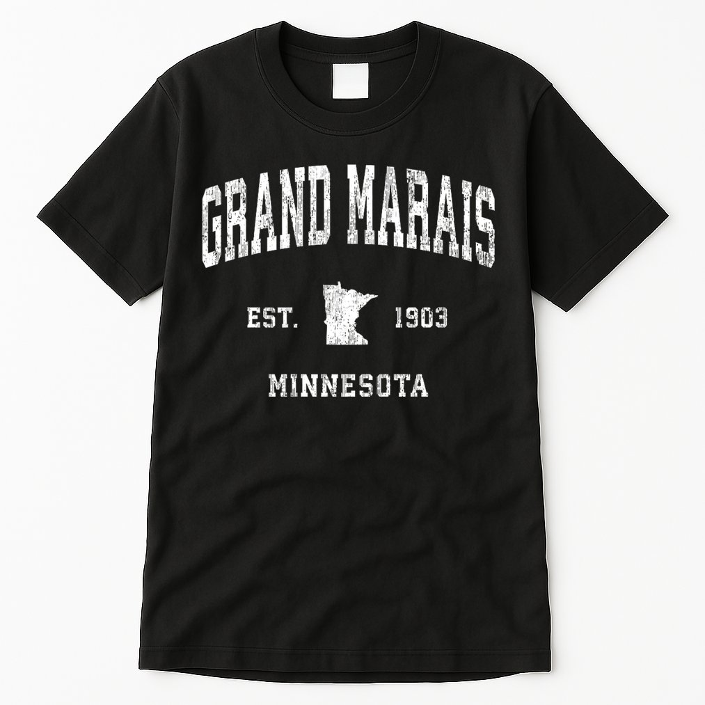 Grand Marais Minnesota Mn Vintage Athletic Tall T-Shirt