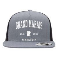 Grand Marais Minnesota Mn Vintage Athletic Flat Bill Trucker Hat