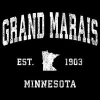 Grand Marais Minnesota Mn Vintage Athletic Kids Hoodie