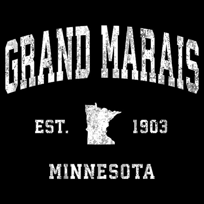 Grand Marais Minnesota Mn Vintage Athletic Kids Hoodie