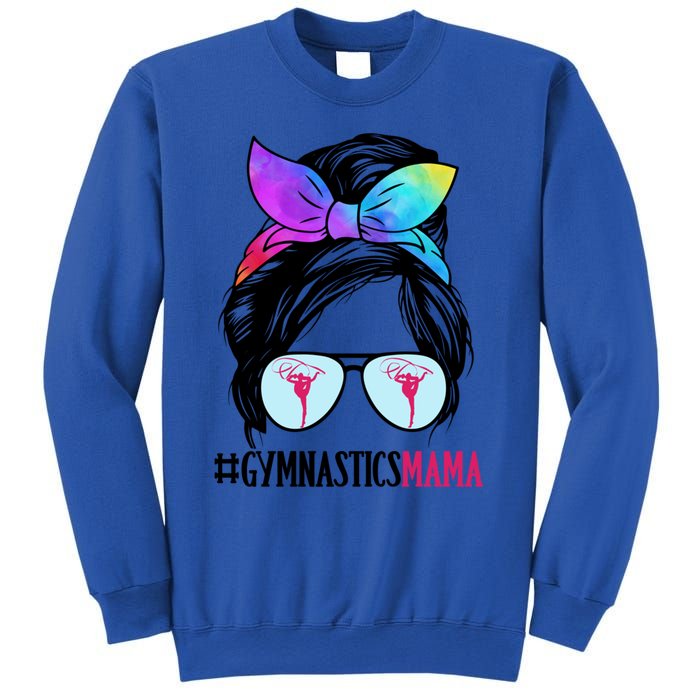 Gymnastics Mama Messy Bun Hair Glasses Gymnast Mom Gift Sweatshirt