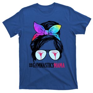 Gymnastics Mama Messy Bun Hair Glasses Gymnast Mom Gift T-Shirt