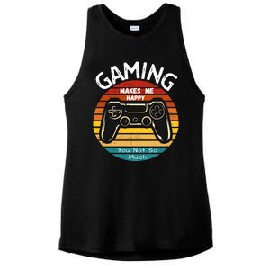 Gaming Makes Me Happy You Not So Much, Gaming, Funny Gamer Ladies PosiCharge Tri-Blend Wicking Tank