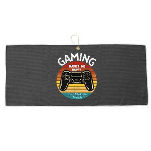 Gaming Makes Me Happy You Not So Much, Gaming, Funny Gamer Large Microfiber Waffle Golf Towel