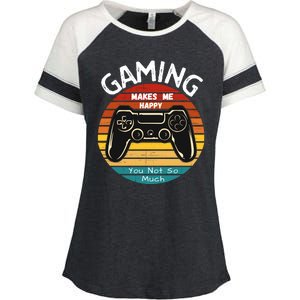 Gaming Makes Me Happy You Not So Much, Gaming, Funny Gamer Enza Ladies Jersey Colorblock Tee