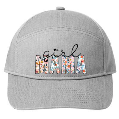 Girl Mama Mom Floral Mothers Funny Vintage 7-Panel Snapback Hat