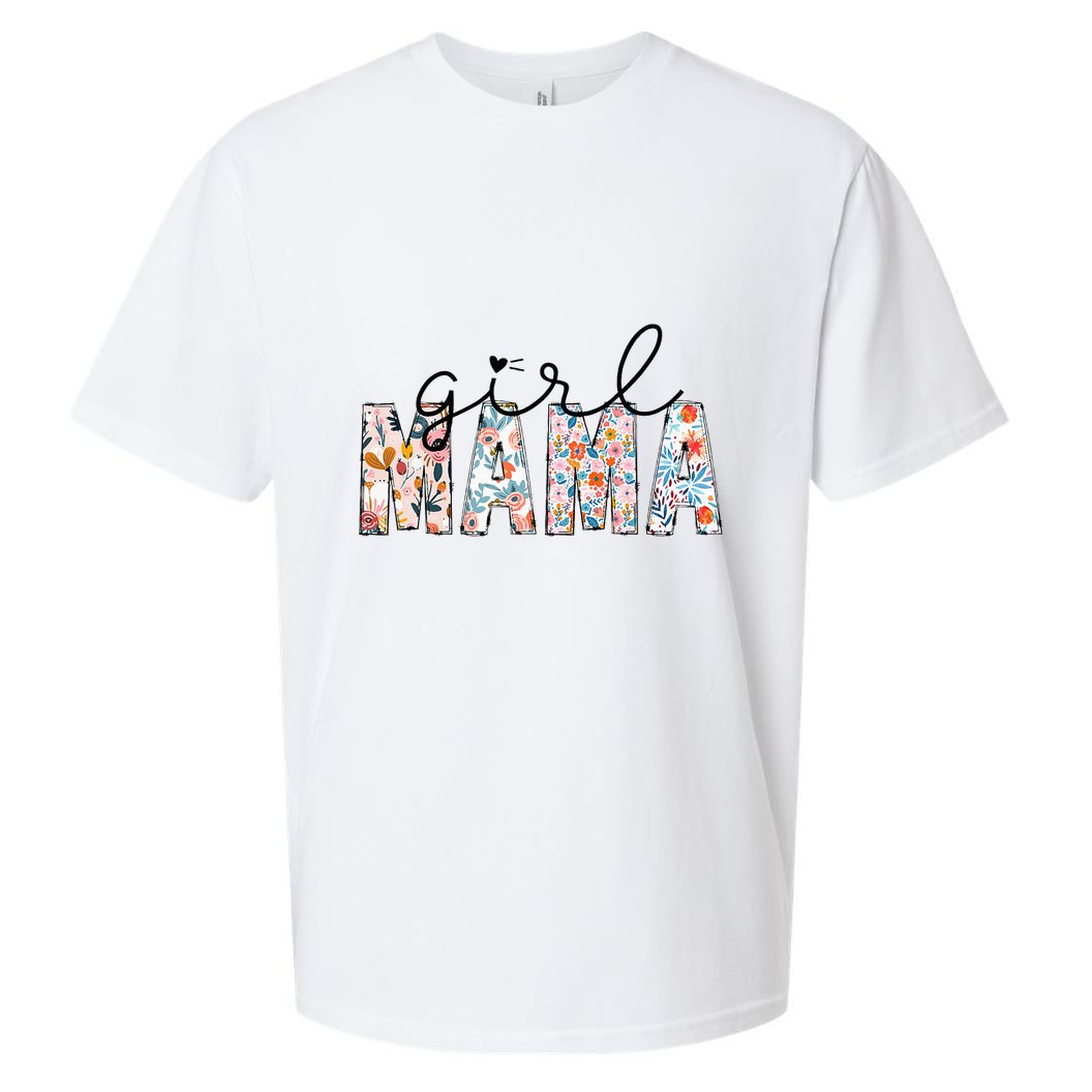 Girl Mama Mom Floral Mothers Funny Vintage Sueded Cloud Jersey T-Shirt
