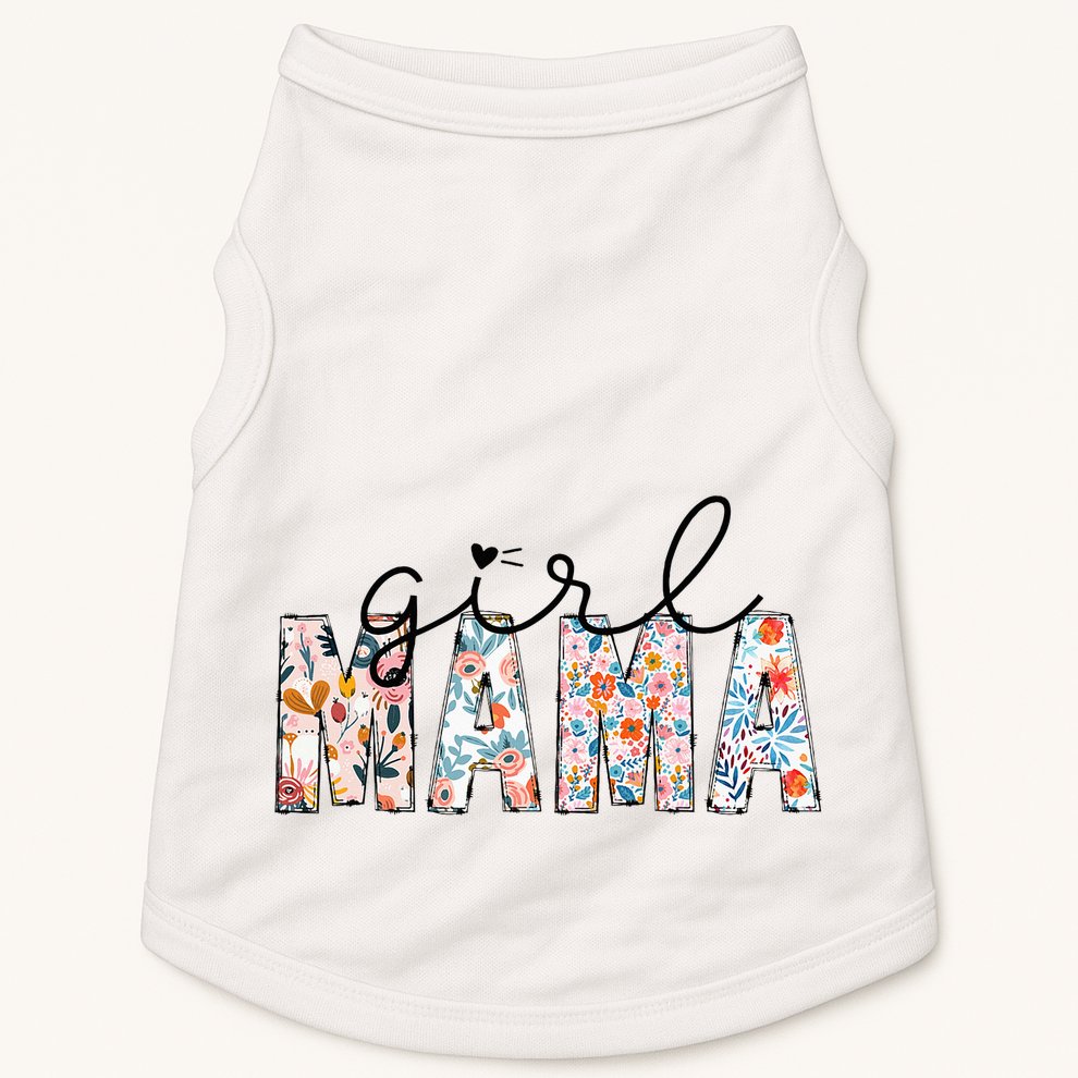 Girl Mama Mom Floral Mothers Funny Vintage Doggie Tank
