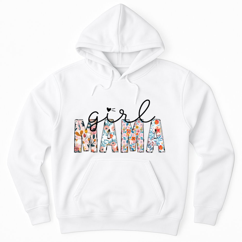Girl Mama Mom Floral Mothers Funny Vintage Hoodie