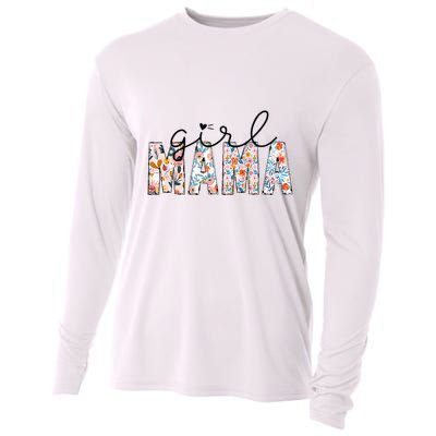 Girl Mama Mom Floral Mothers Funny Vintage Cooling Performance Long Sleeve Crew