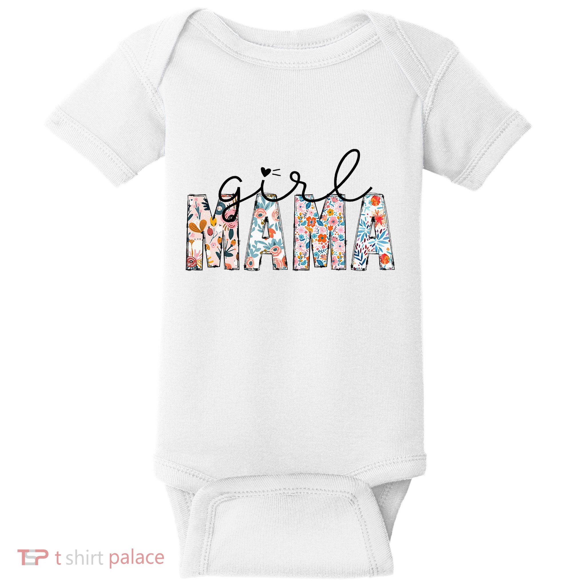 Girl Mama Mom Floral Mothers Funny Vintage Baby Bodysuit