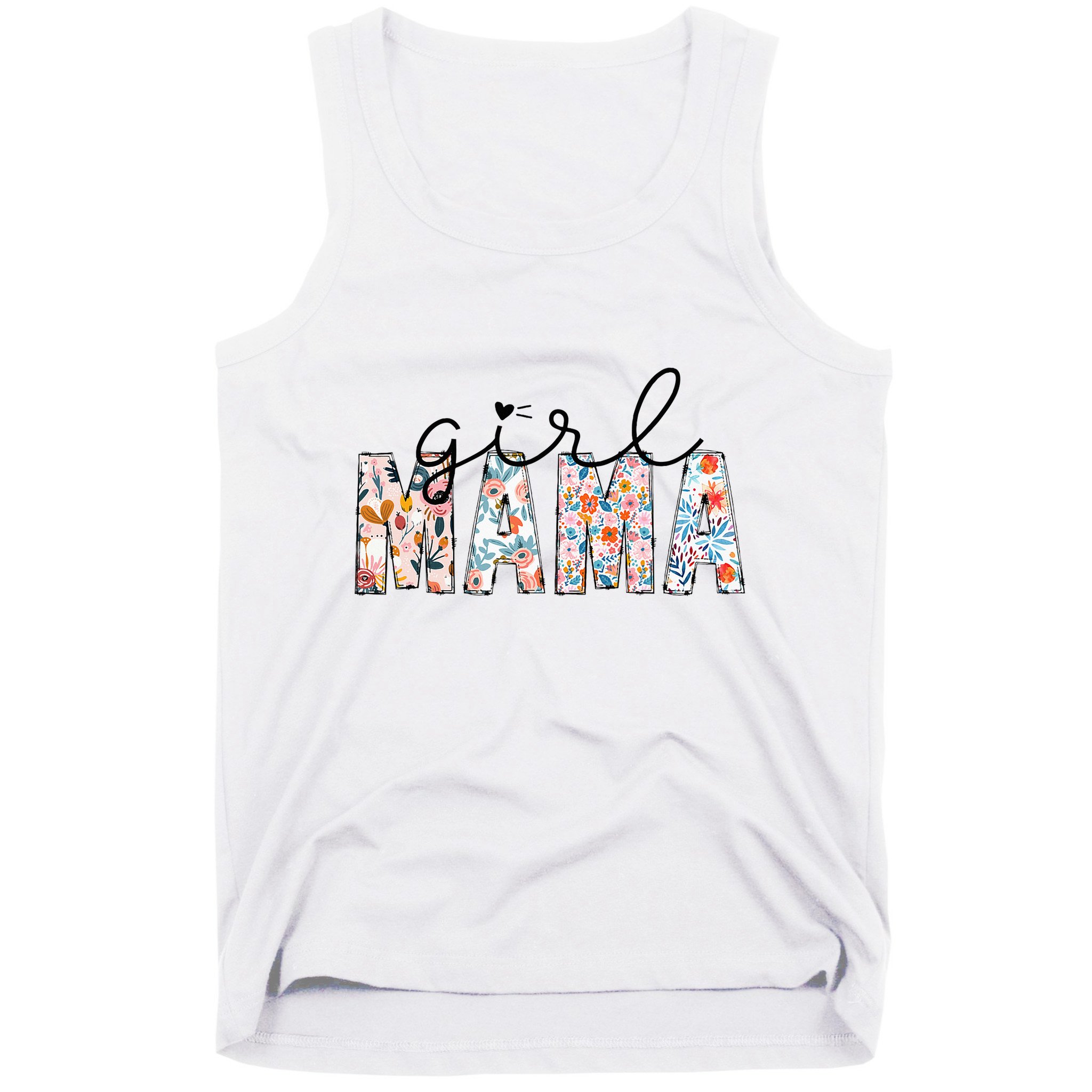 Girl Mama Mom Floral Mothers Funny Vintage Tank Top