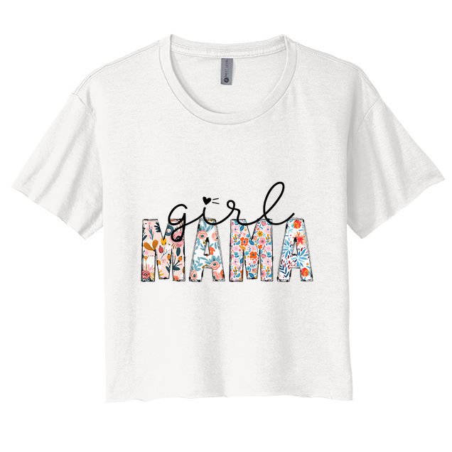 Girl Mama Mom Floral Mothers Funny Vintage Crop Top