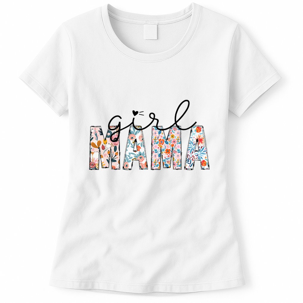 Girl Mama Mom Floral Mothers Funny Vintage Womens T-Shirt