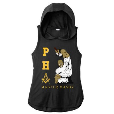 Greats Mason Masonic Pha Master Masons FatherS Ladies PosiCharge Tri-Blend Wicking Draft Hoodie Tank