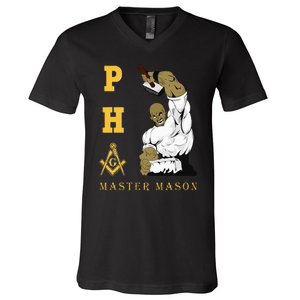 Greats Mason Masonic Pha Master Masons FatherS V-Neck T-Shirt