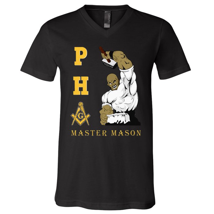 Greats Mason Masonic Pha Master Masons FatherS V-Neck T-Shirt